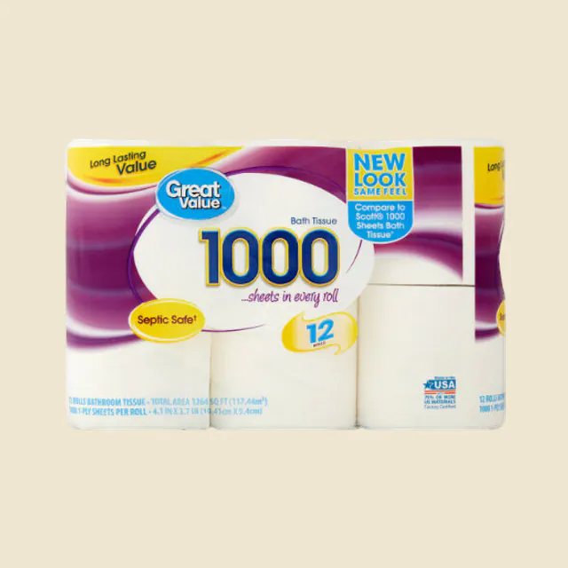 1000 sheets toilet paper