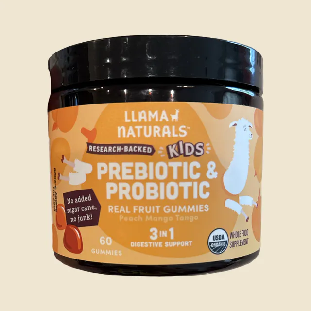 Kids Prebiotic & Probiotic Real Fruit Gummies Peach Mango Tango
