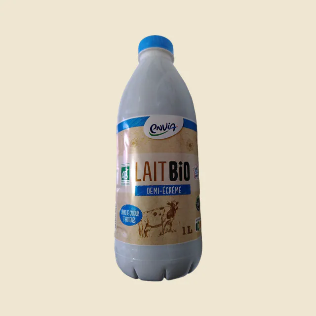 Lait bio demi-écrémé