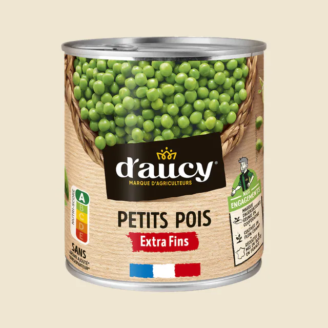 Petits pois extra fins d'aucy 560g