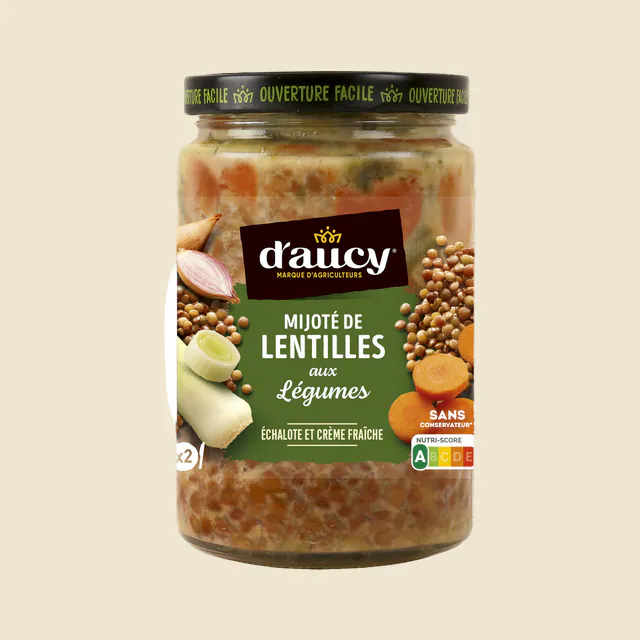 Mijoté de lentilles aux petits légumes d'aucy 380g