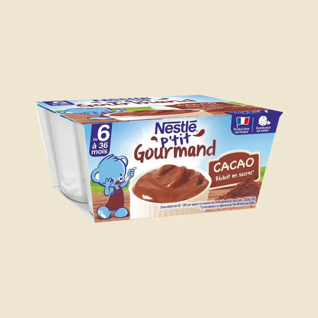 NESTLE P'TIT GOURMAND Cacao - 4 x 100g - Dès 6 mois