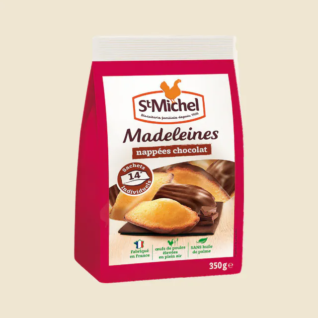 Madeleines nappées chocolat