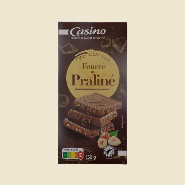 Chocolat supérieur Lait praliné Nougatine