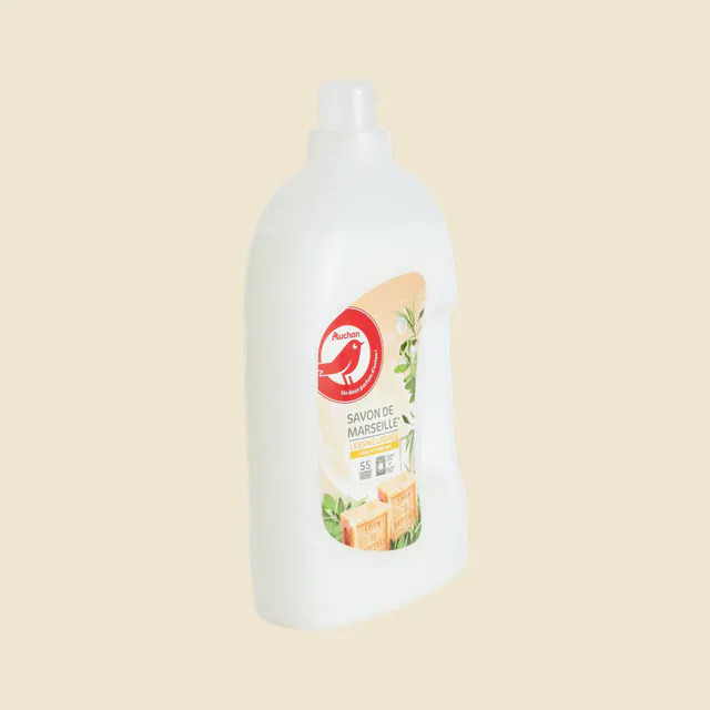 AUCHAN LESSIVE LIQUIDE FRAIS et PARFUM SAVON DE MARSEILLE 55 DOSES 3L