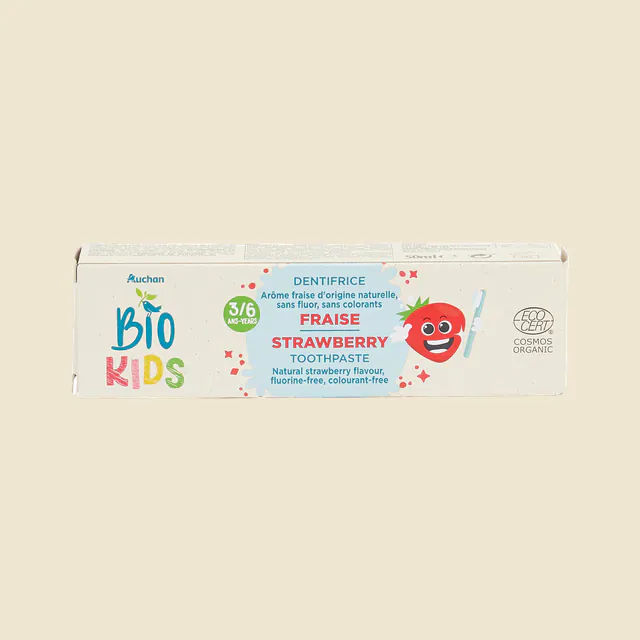 Auchan bio dentifrice enfants 3-6 ans fraise