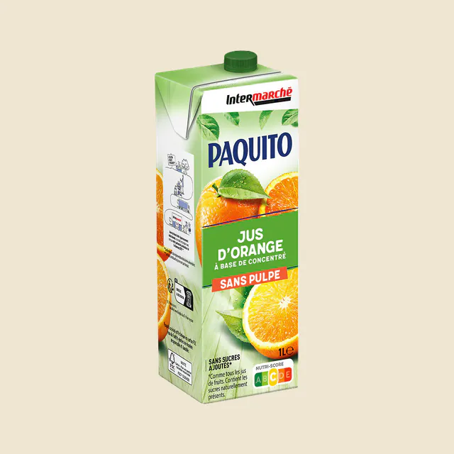 Abc orange sans pulpe brique 1l