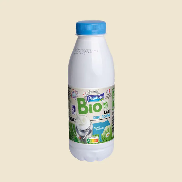 Lait uht 1/2 ecreme bio bt 50cl