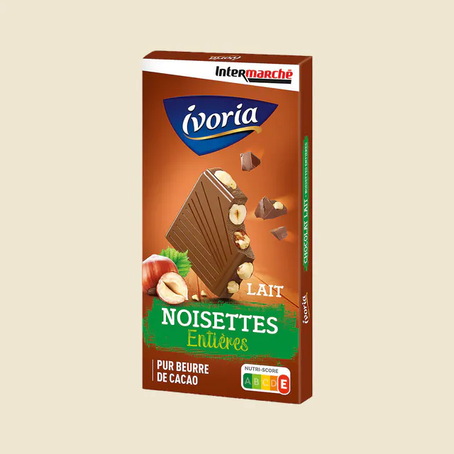 Tablette Bloc chocolat au lait aux noisettes entières - 200g