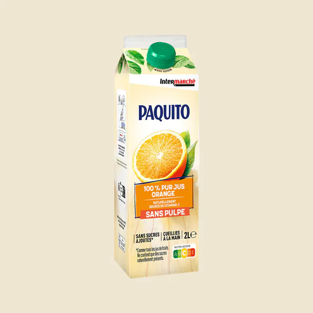 Pj orange sans pulpe brique 2l