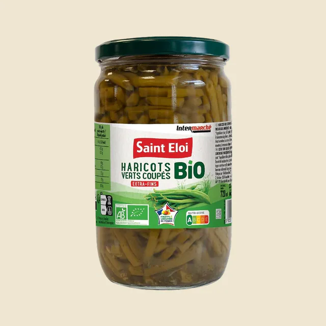 Haricots verts extra fins coupés BIO - bocal 720ml