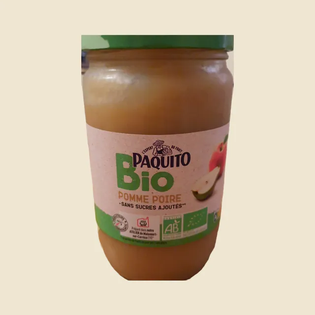 Bocal compote pommes poire BIO SSA