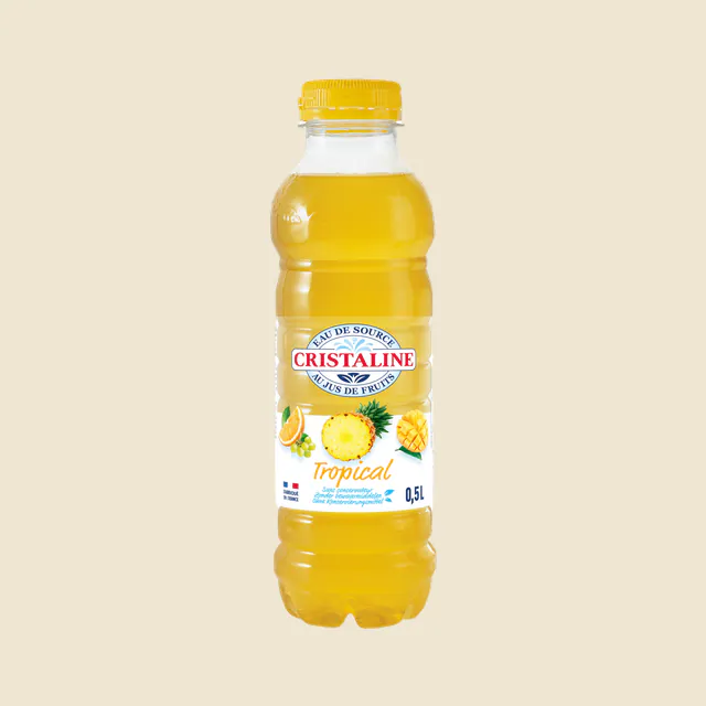CRISTALINE Eau de Source au jus de fruits TROPICAL 50cl