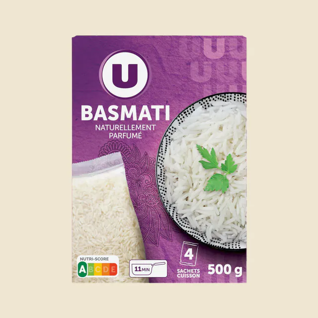 Riz long basmati 4 sachets cuisson de 125g, 500g