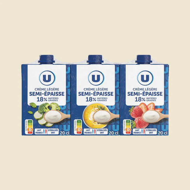 Crème semi-épaisse UHT 18%MG