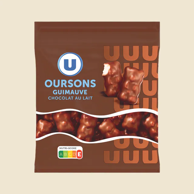 Confiserie oursons en guimauve au chocolat au lait
