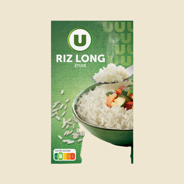 Riz long grain étuvé 10 minutes, étui vrac de 1kg
