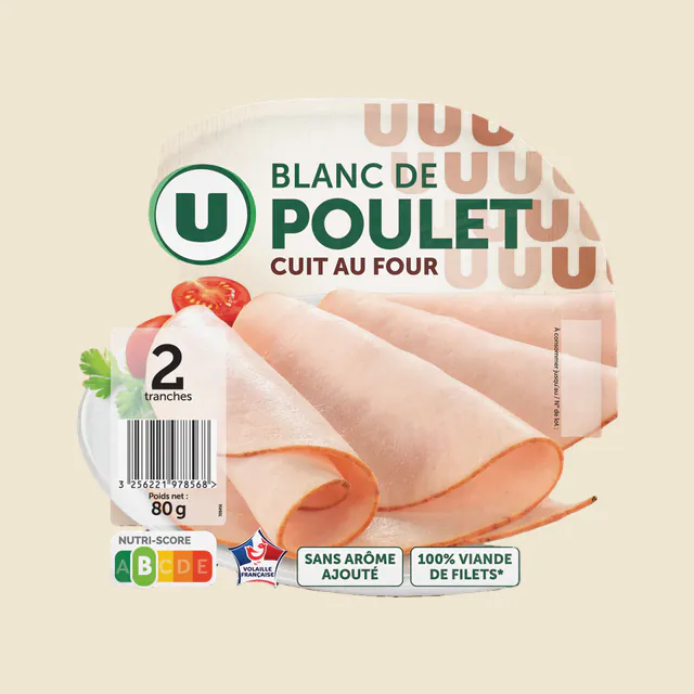 Blanc de Poulet - x2 tranches, 80g