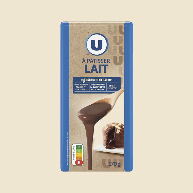 Chocolat au lait à pâtisser Tablette de 170g