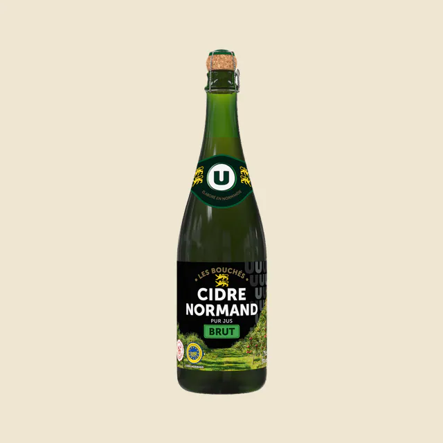 Cidre brut bouché IGP de Normandie 5,5°, bouteille de 75cl