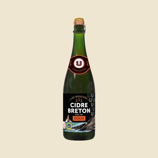 Cidre doux bouché IGP Bretagne 2°, bouteille de 75cl