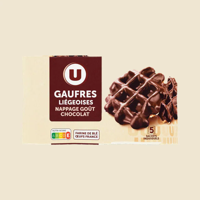 Gaufres liégeoises nappage goût chocolat 320g