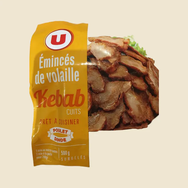 Emincés de volaille cuits kebab sachet de 500g