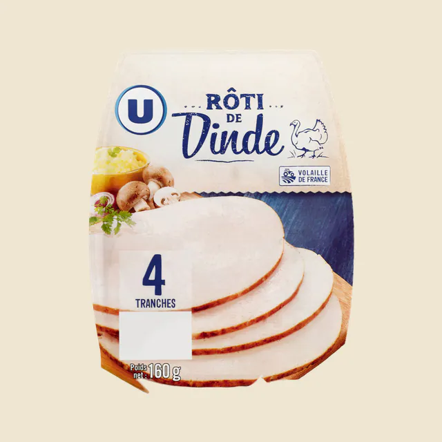 Rôti de Dinde - x4 tranches, 160g
