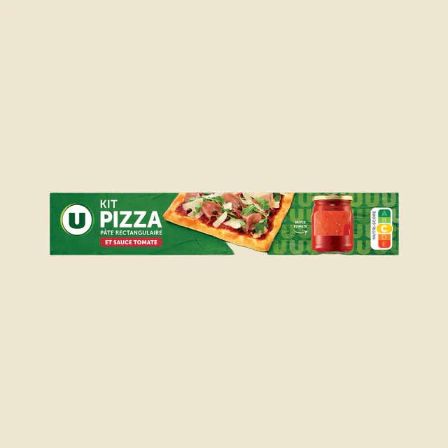 Kit pizza pâte prête à dérouler avec sauce tomate paquet de 600g