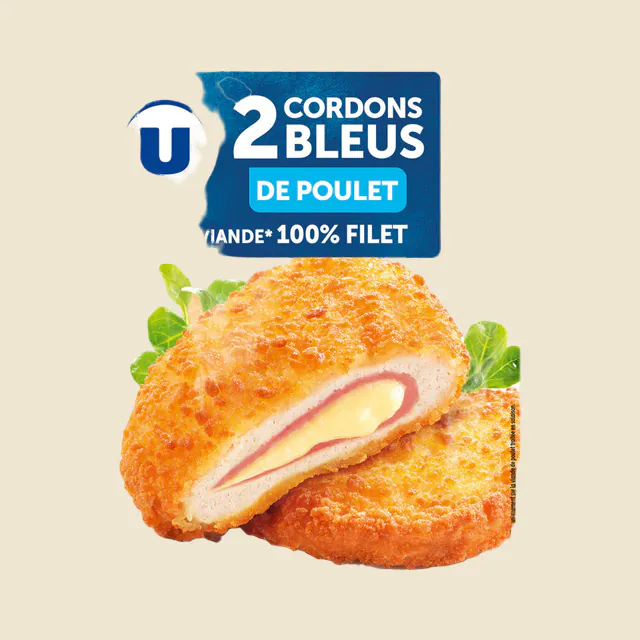 Cordon bleu de poulet, France, 2 pièces, barquette, 200g