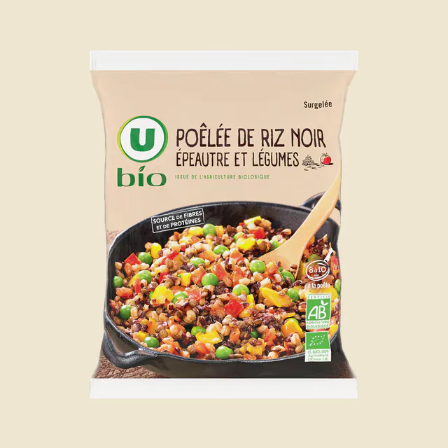 Poelée de riz noir épeautre et légumes 600g