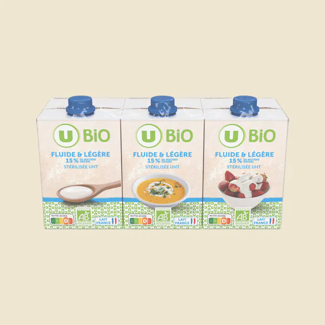 Crème Fluide & légère stérilisée uht 15%mg - 3x20cl