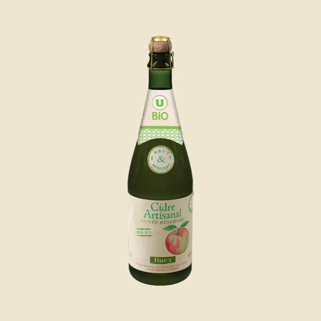 Cidre artisanal brut bio 5,5° 75cl