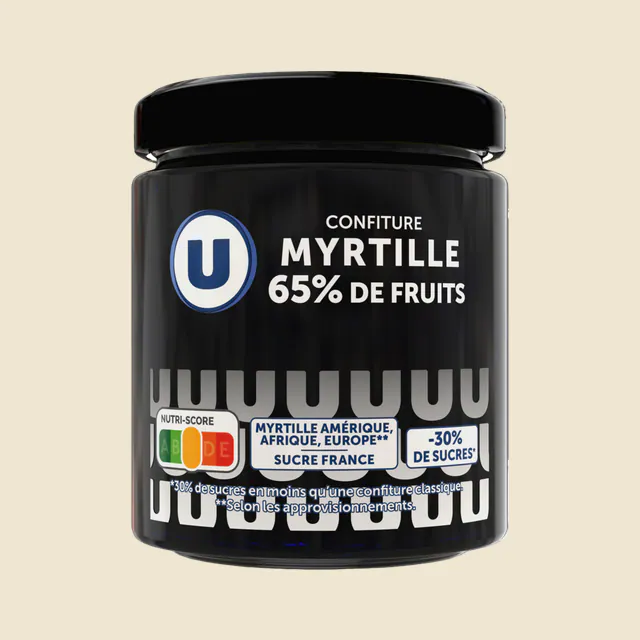 Confiture myrtille 65% de fruits, 320g