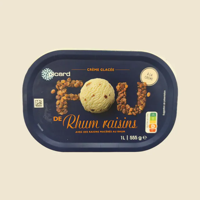Crème glacée Rhum raisins