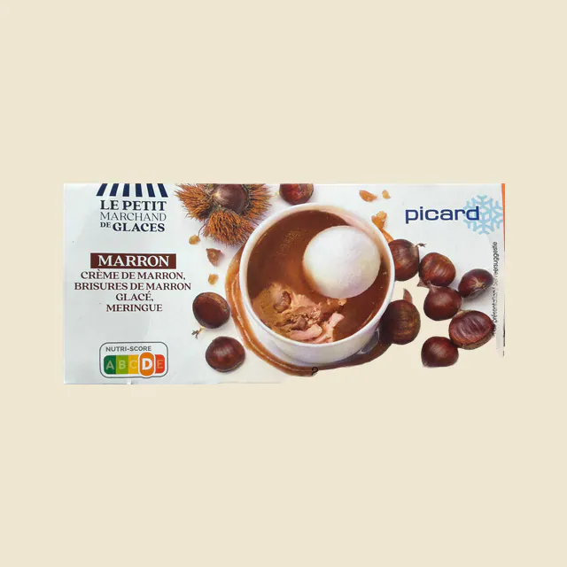 Crème de marron brisures de marron glacé meringue