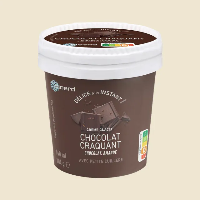 Crème glacée chocolat craquant chocolat, amende