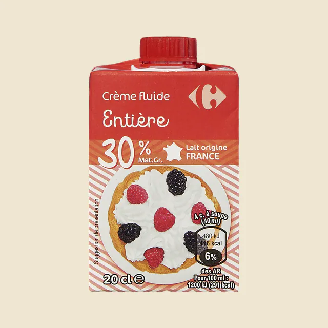 Crème entière fluide