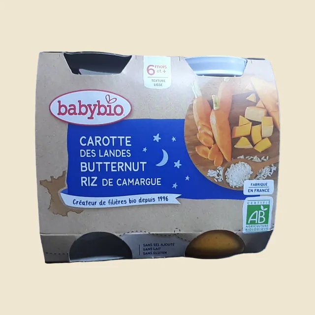 Pots Bonne Nuit Carotte Butternut Riz