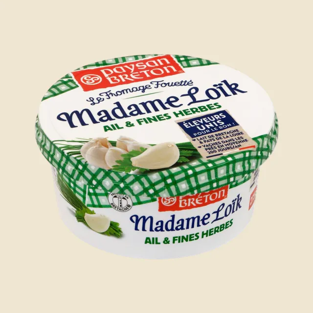 Fromage à tartiner Ail et fines herbes fouetté MADAME LOIK - 275g