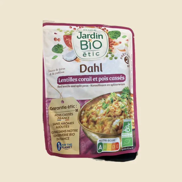 Dahl lentilles corail et pois cassés