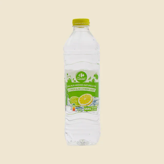 Eau aux arômes naturels de citron et de citron vert