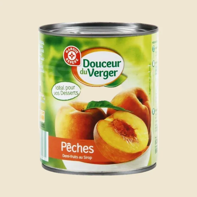 Pêches demi-fruits au sirop