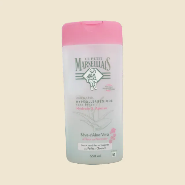 Douche et bain hypoallergénique sans savon Sève d'aloe vera & Fleur de pommier