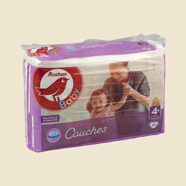 AUCHAN BABY : Couches taille 4+ x 46
