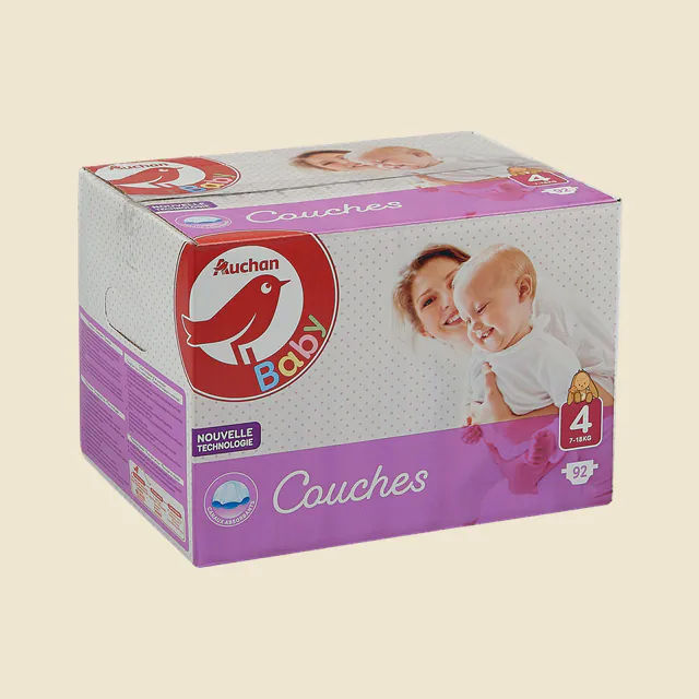 AUCHAN BABY : Couches taille 4 x 92