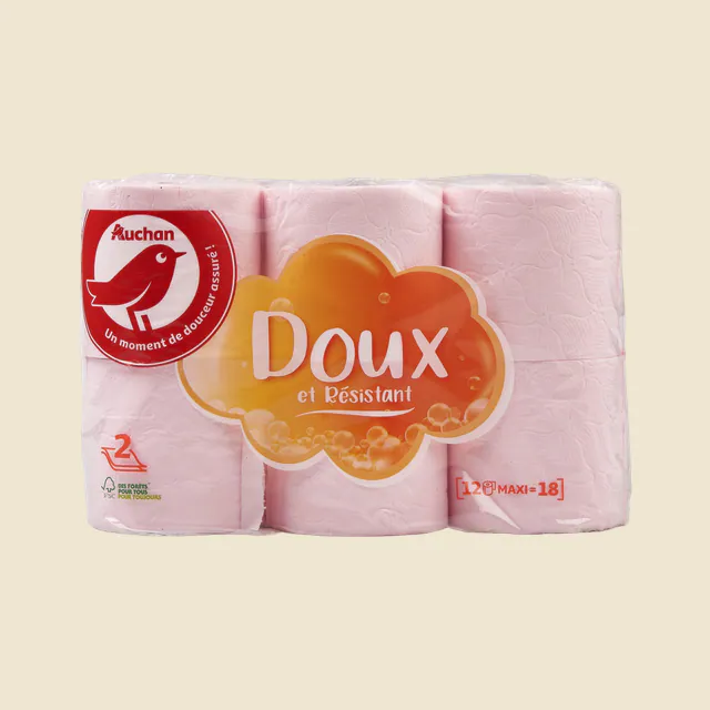 Papier toilette rose, 2 plis