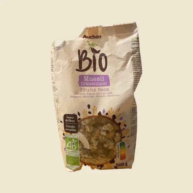 Muesli croustillant bio fruits secs