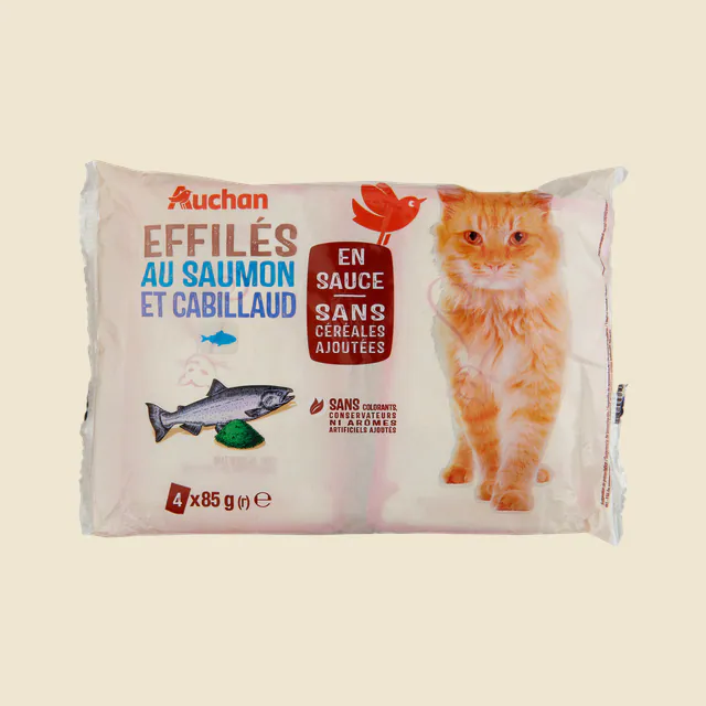 Effilés au saumon et cabillaud en sauce sans céréales ajoutées