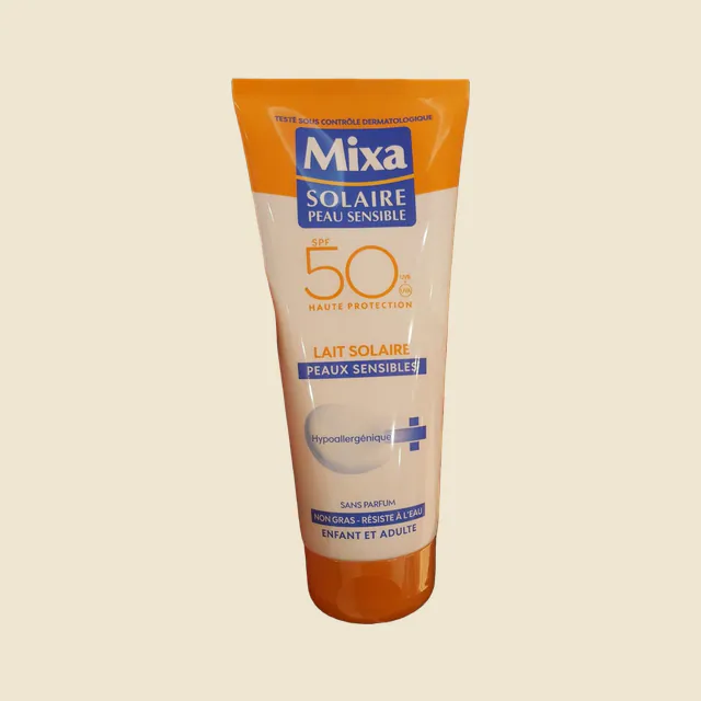 Lait solaire tolérance optimale, SPF 50, enfants et adulte, peau sensible